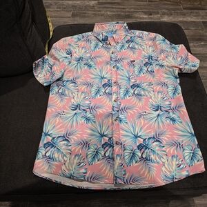The Southern Shirt Company Pink and Blue Tropical Men's Shirt